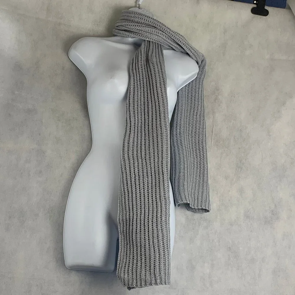 Style & Co. Women's Ribbed Muffler Scarf, Gray Shine, One Size Fits Most
